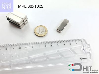 MPL 30x10x5 N38 - magnesy neodymowe płytkowe