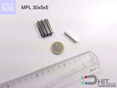 MPL 30x5x5 N38 - magnesy w kształcie sztabki