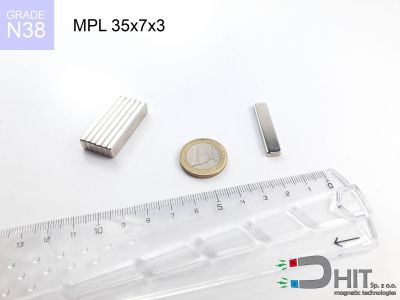 MPL 35x7x3 N38 - magnesy w kształcie sztabki