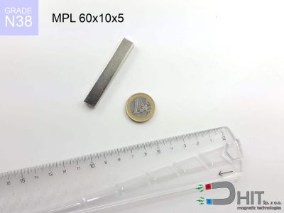 MPL 60x10x5 N38 - magnesy neodymowe płytkowe
