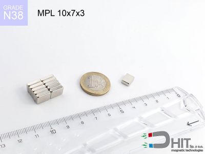 MPL 10x7x3 N38 - magnesy neodymowe płytkowe