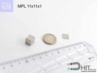 MPL 11x11x1 N38 - neodymowe magnesy płytkowe