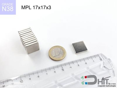 MPL 17x17x3 N38 - magnesy neodymowe płaskie