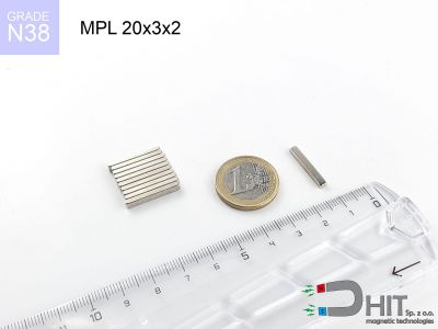 MPL 20x3x2 N38 - magnesy neodymowe płytkowe