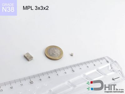MPL 3x3x2 N38 - magnesy w kształcie sztabki