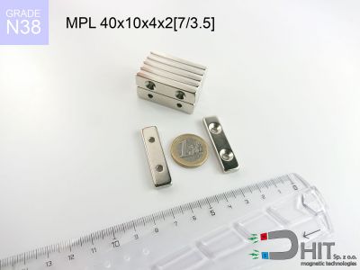 MPL 40x10x4x2[7/3.5] N38 - magnesy w kształcie sztabki