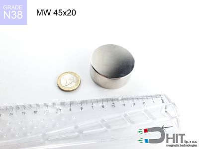 MW 45x20 N38 magnes walcowy
