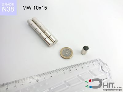 MW 10x15 N38 - magnesy w kształcie krążka