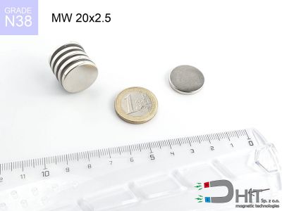 MW 20x2.5 N38 magnes walcowy