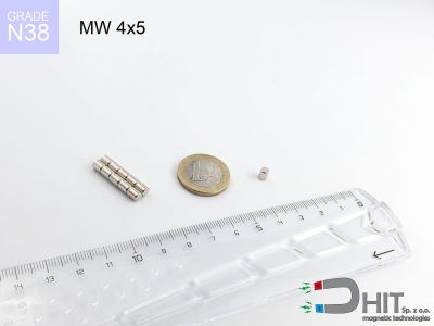 MW 4x5 N38 - magnesy neodymowe walcowe