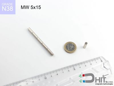 MW 5x15 N38 magnes walcowy