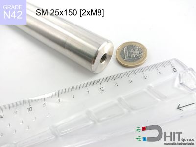SM 25x150 [2xM8] N42 separator magnetyczny