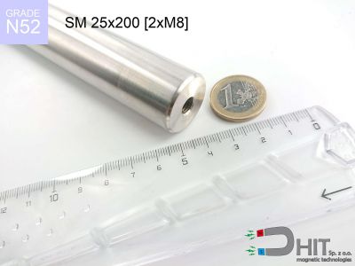 SM 25x200 [2xM8] N52 separator magnetyczny