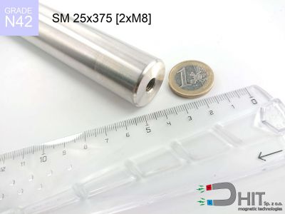SM 25x375 [2xM8] [N42] - separator magnetyczny