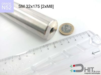 SM 32x175 [2xM8] [N52] - separator magnetyczny