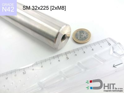 SM 32x225 [2xM8] [N42] - separator magnetyczny