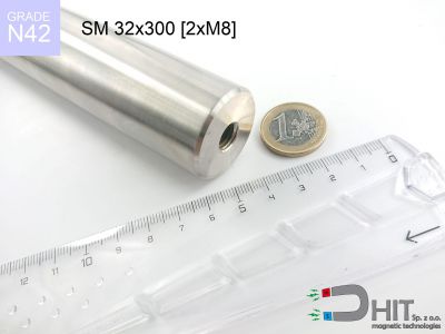 SM 32x300 [2xM8] [N42] - separator magnetyczny