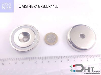 UMS 48x18x8.5x11.5 [N38] - uchwyt magnetyczny stożkowy