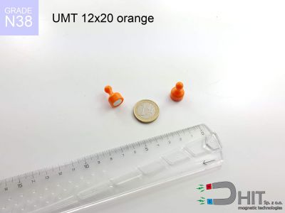 UMT 12x20 orange N38 - magnesy na tablice